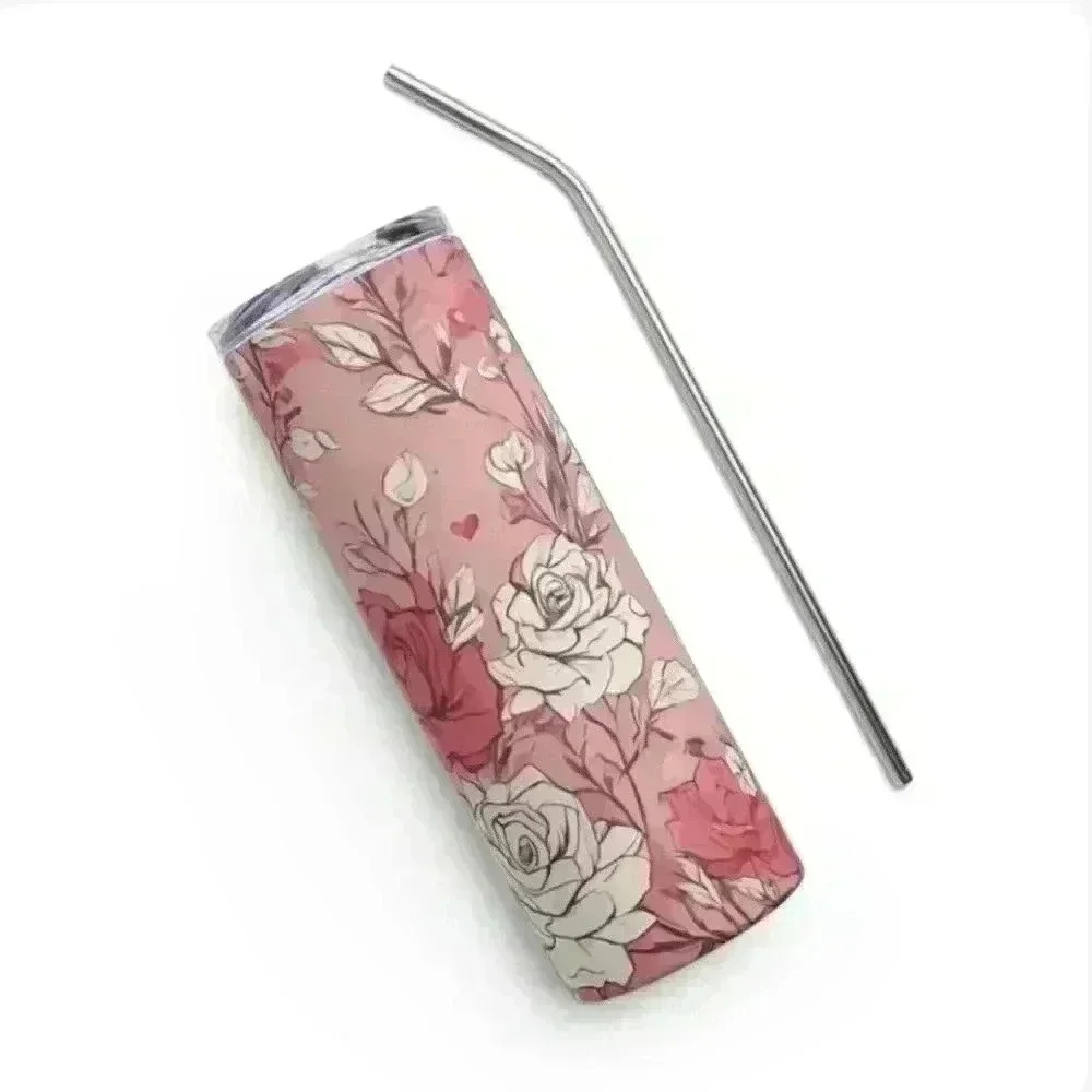 Valentine's day pink roses 20oz tumbler